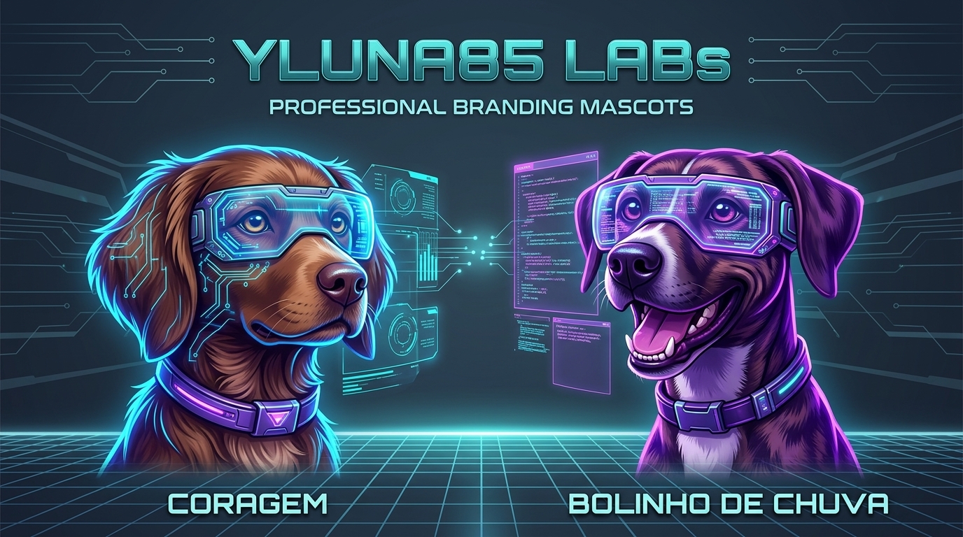 Mascotes Oficiais do Laboratório: Coragem e Bolinho de chuva